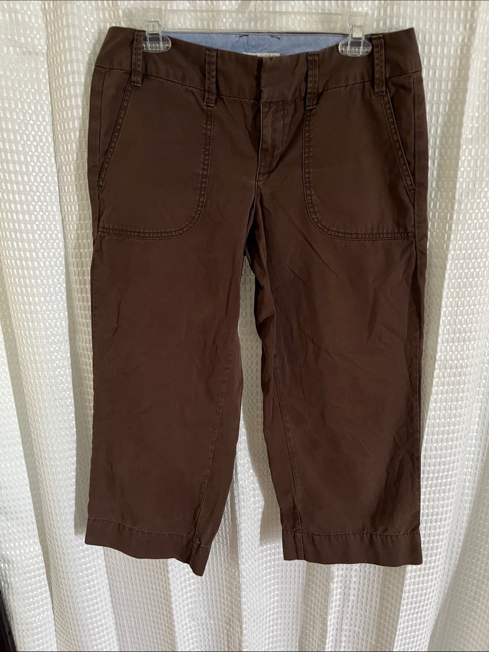 Tommy Hilfiger Brown Cotton Capri Pants Size 8 Mid Rise Cropped Casual - Picture 2 of 11
